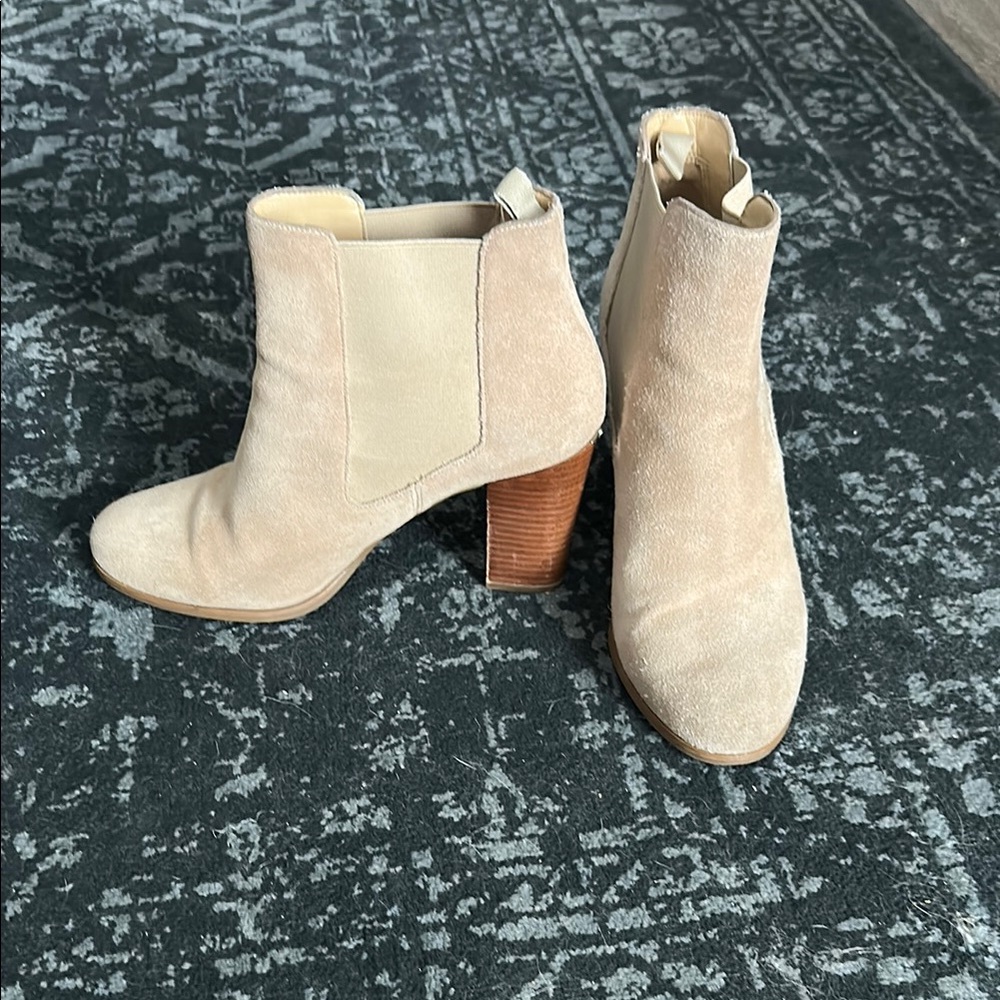 Michael Kors Tan Ankle Booties with Chunky Heel